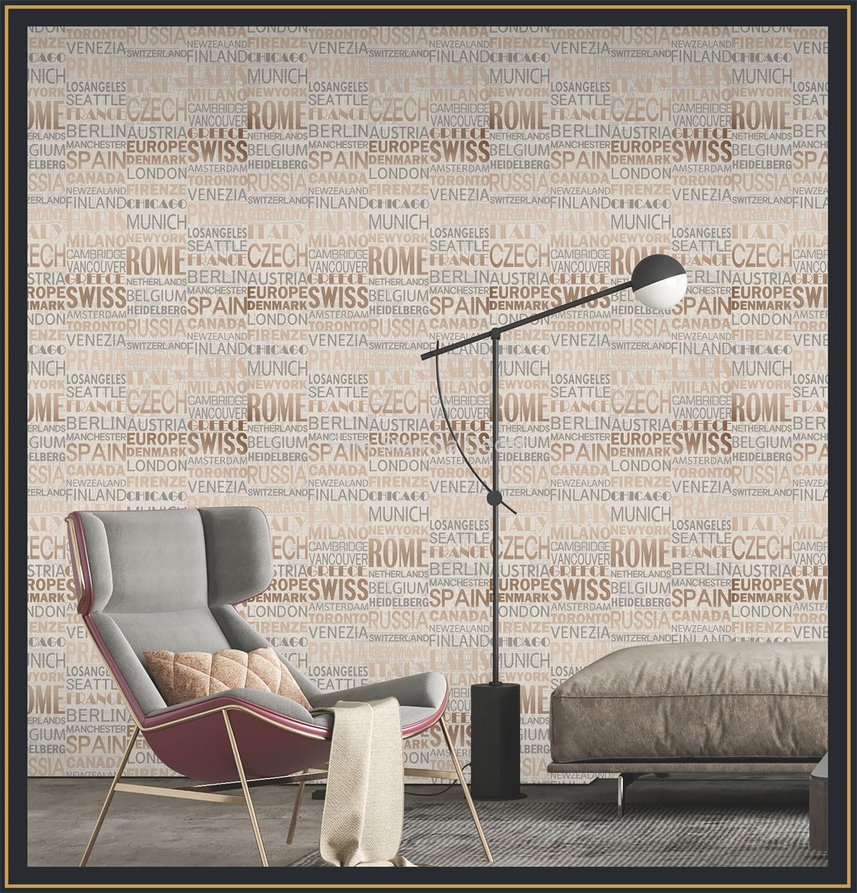 Papel de Parede Vintage Países - Imagem 2