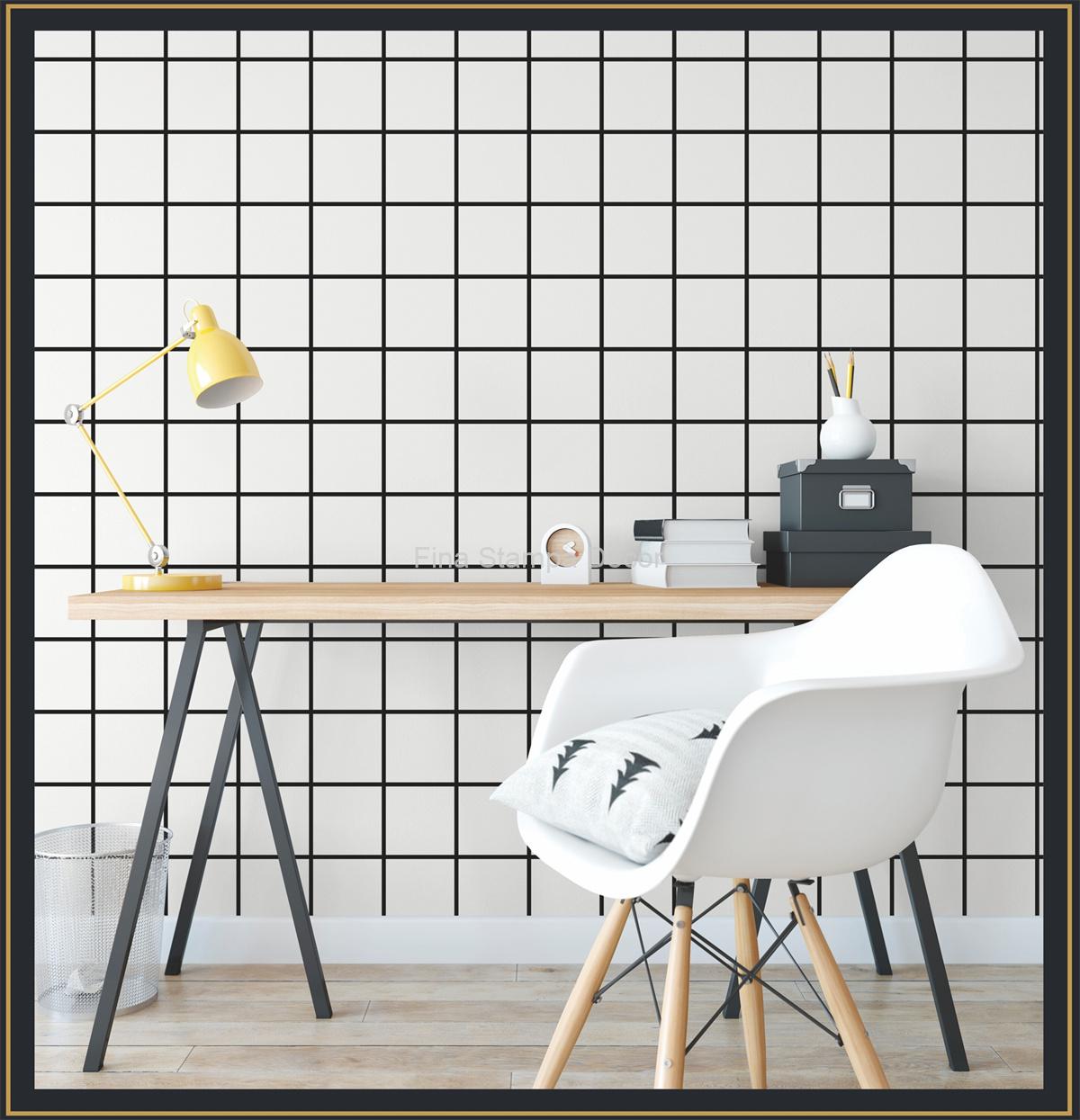 Papel de Parede Geométrico Xadrez - Imagem 2