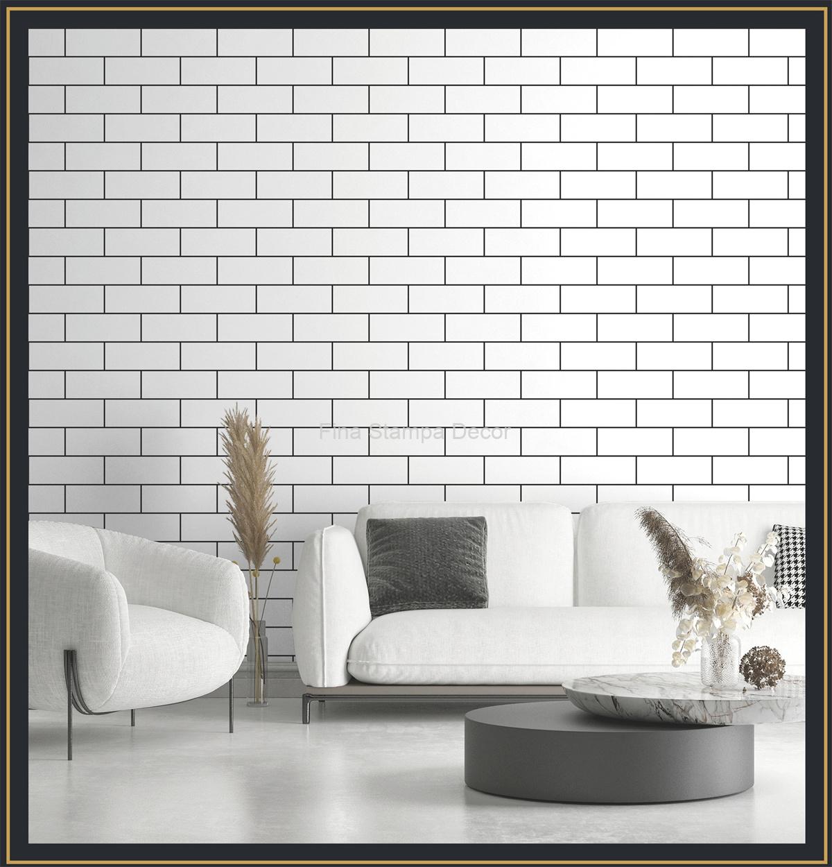 Papel de Parede Tijolinho Branco - Imagem 2