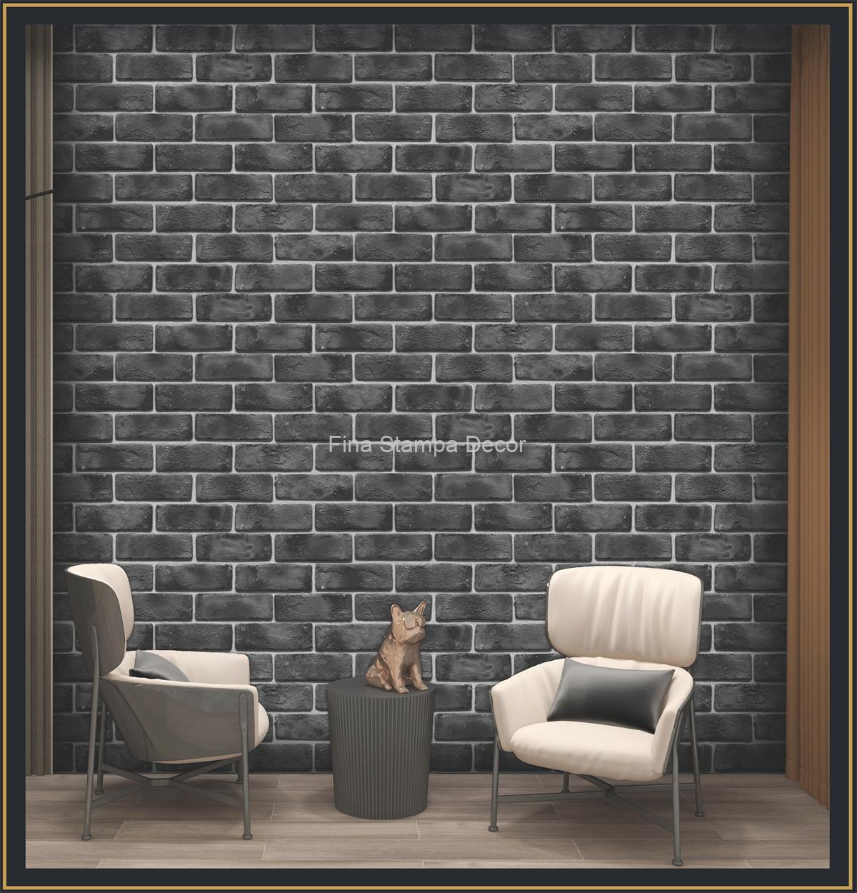 Papel de Parede Tijolinho Chumbo - Imagem 2
