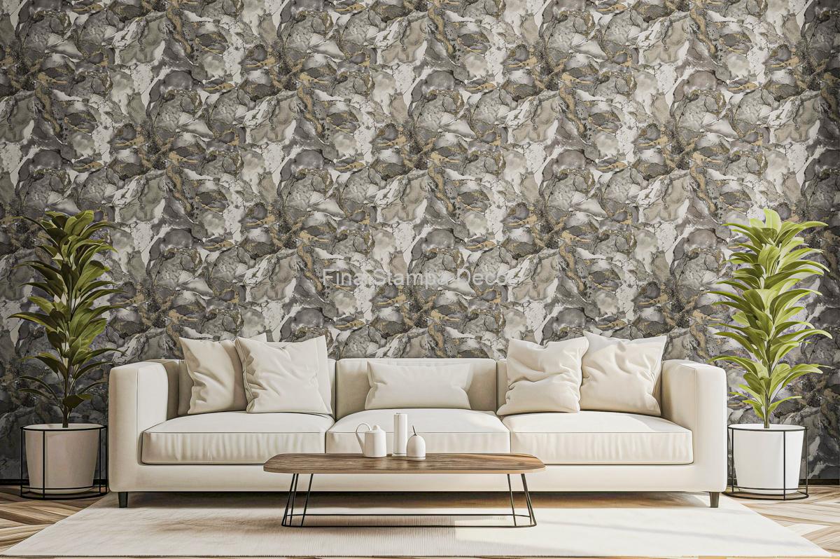 Papel de Parede Marmorizado Cinza - Imagem 2