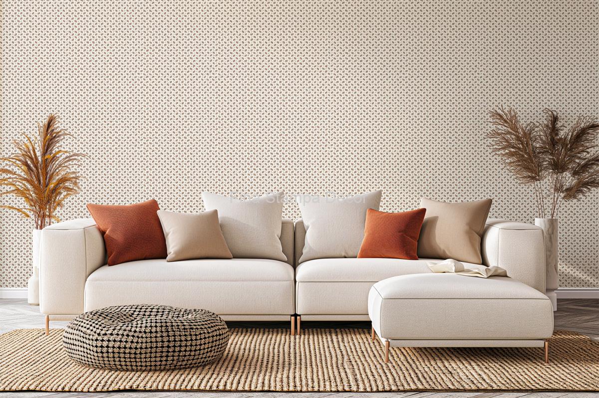 Papel de Parede Bege Geométrico - Imagem 2