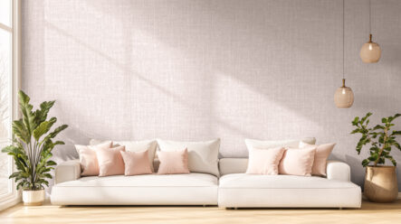 Papel de Parede Tecido Rosa - Image 3