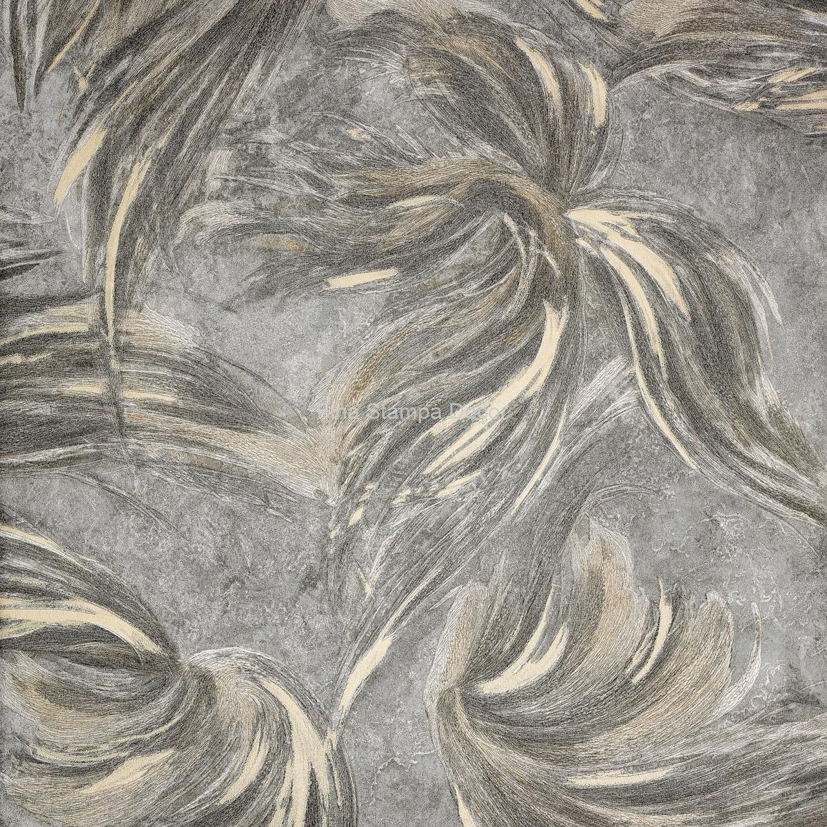 papel de parede folhas estilizadas