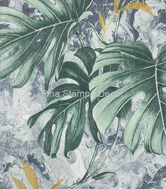 papel de parede estampa folhagem