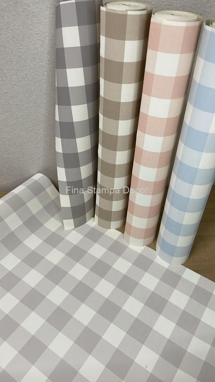 Papel de Parede Xadrez Cinza - Imagem 2