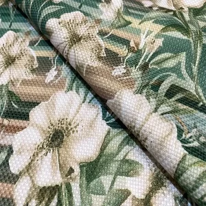 Tecido Esverdeado Estampa Floral