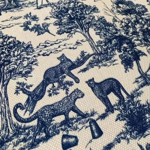 Tecido Toile de Jouy Azul