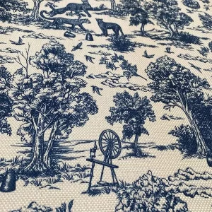 Tecido Toile de Jouy Azul
