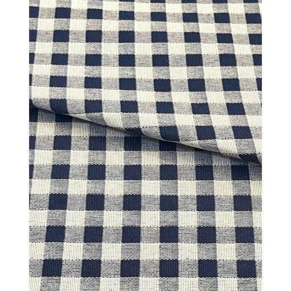 tecido xadrez azul marinho