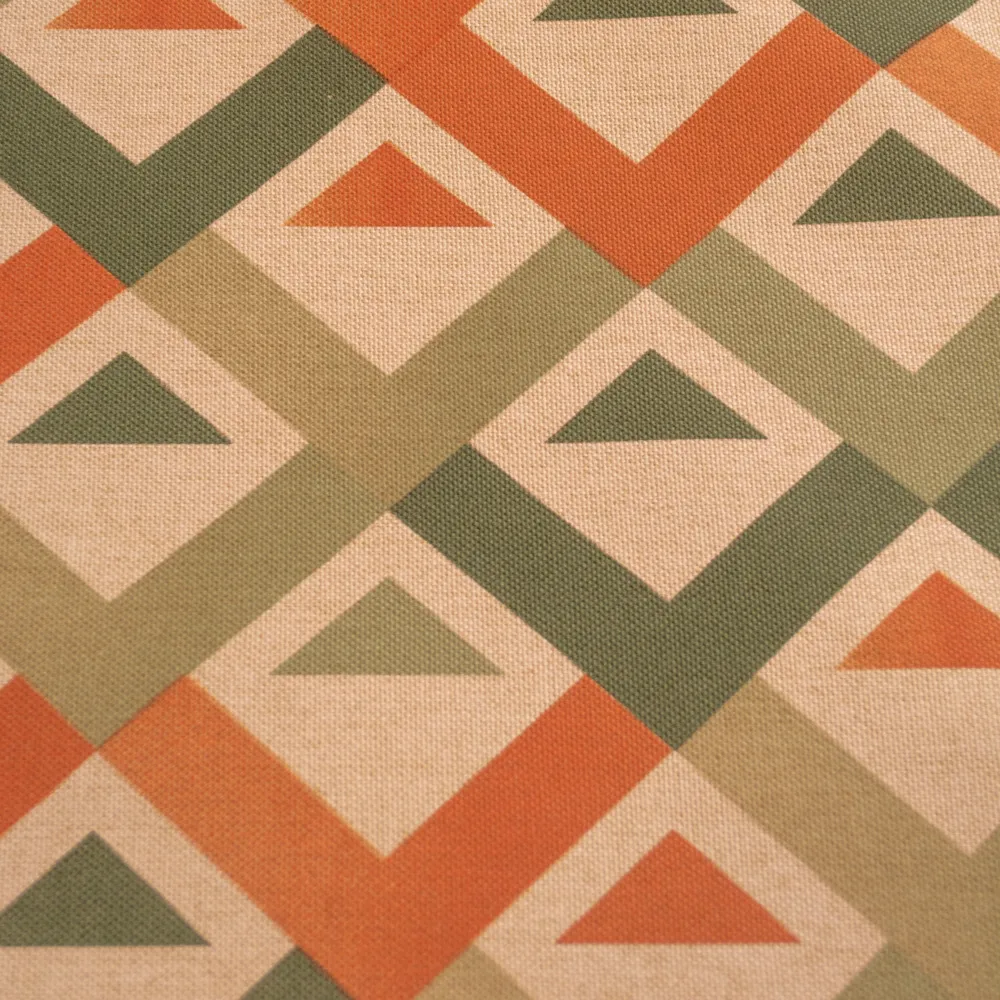 tecido impermeabilizado geométrico terracota
