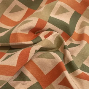 Tecido Impermeabilizado Geométrico Terracota