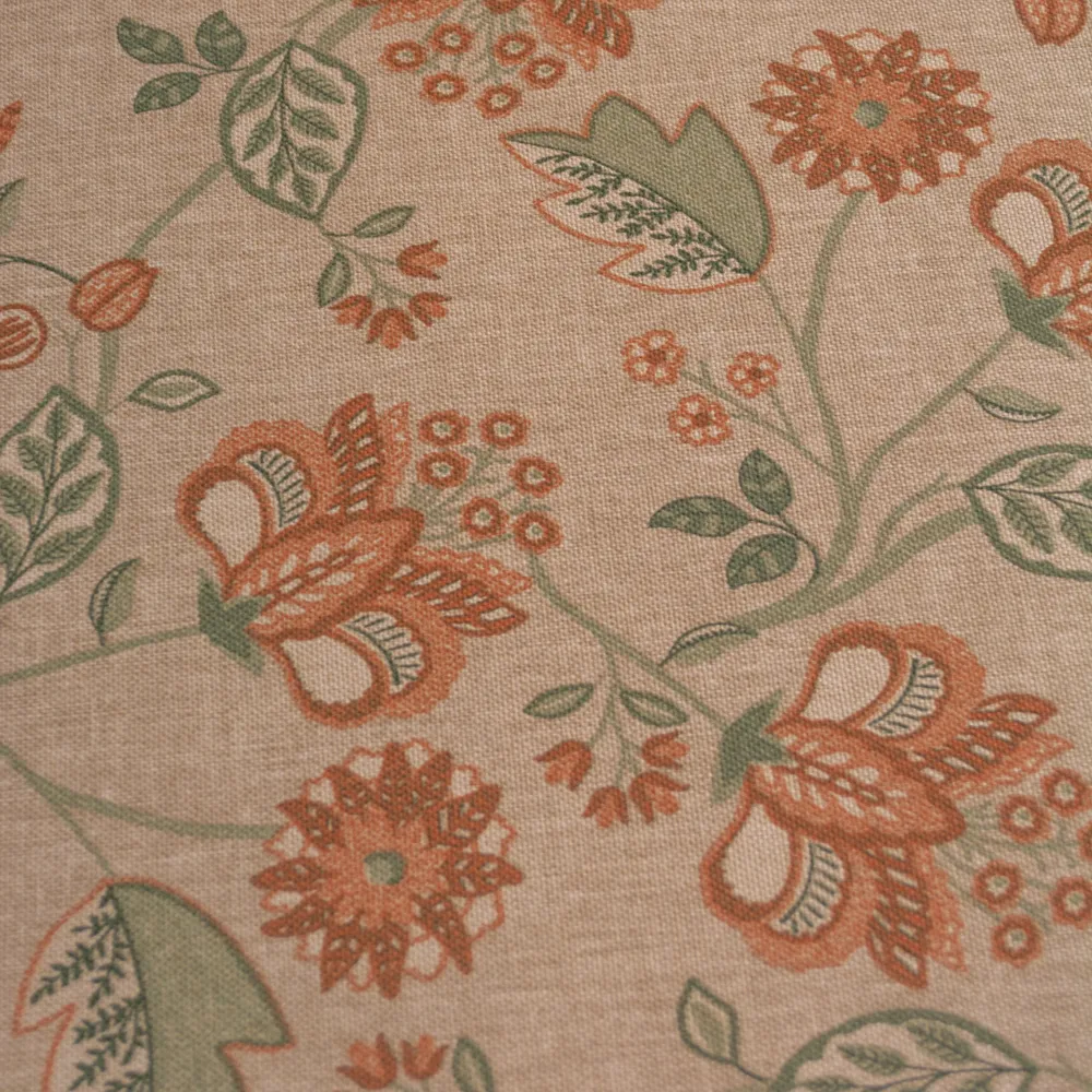 tecido impermeabilizado floral terracota