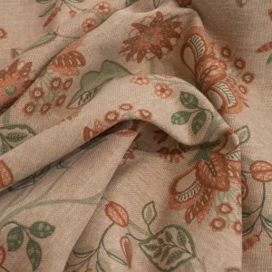 Tecido Impermeabilizado Floral Terracota