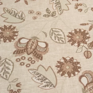 Tecido impermeabilizado Floral Marrom