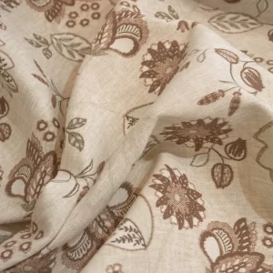 Tecido impermeabilizado Floral Marrom