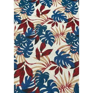 Tecido Estampado Folha Azul