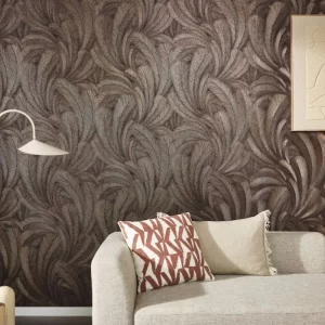 Papel de Parede Folhas Marrom