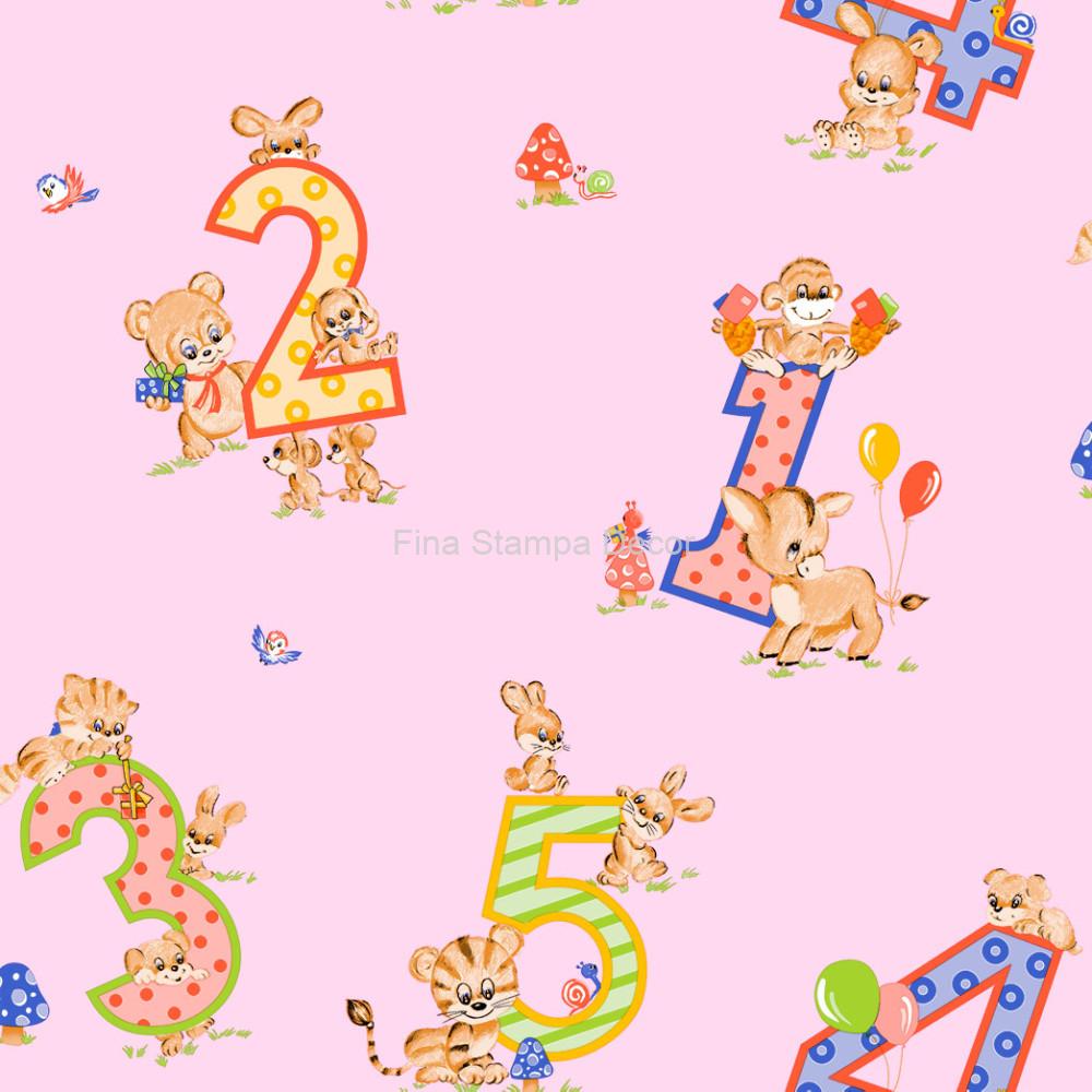 papel de parede números e bichinhos