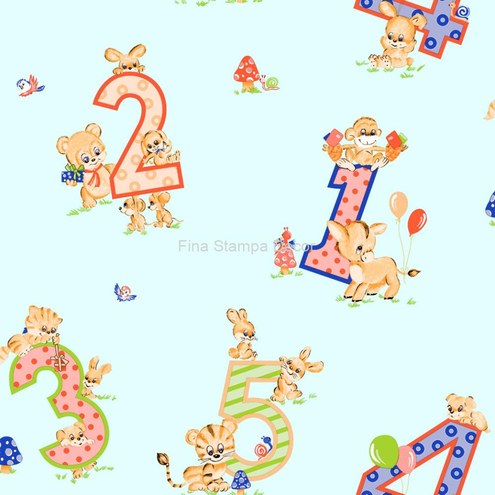 papel de parede números e bichinhos