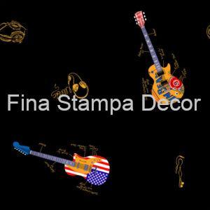 Papel de Parede Preto Guitarras