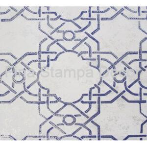 Papel de Parede Arabesco Azul