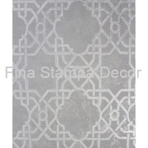 Papel de Parede Arabesco Cinza