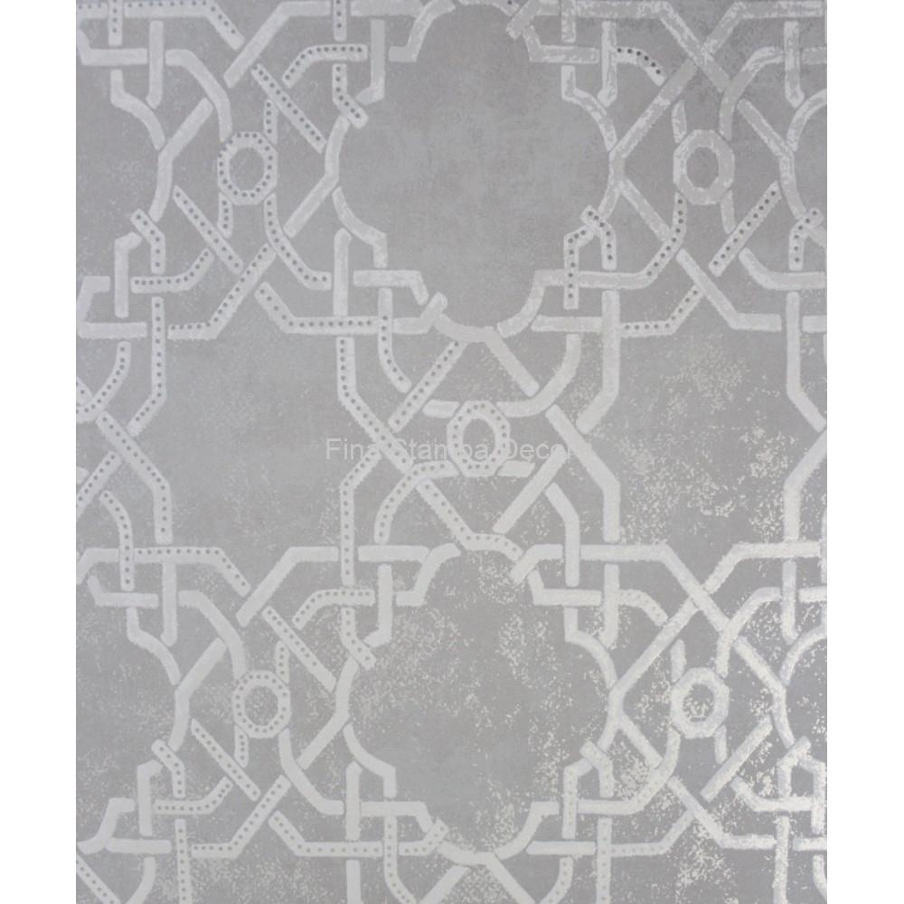 papel de parede arabesco cinza