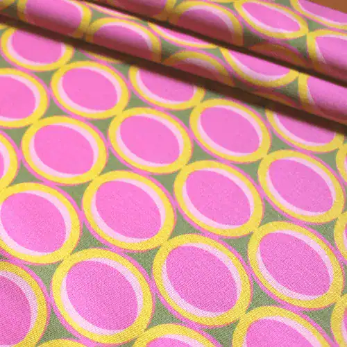 tecido sarja geométrica rosa