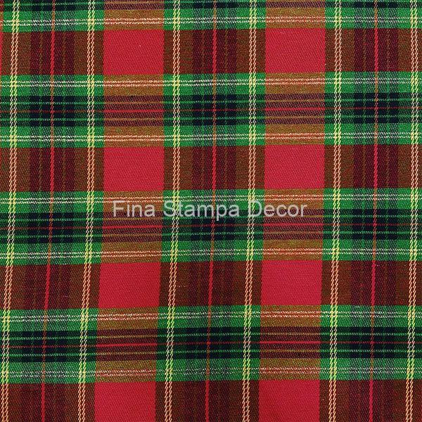 tecido xadrez vermelho e verde