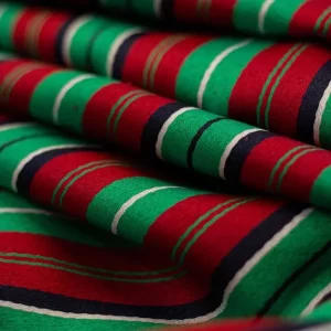 Tecido Listrado vermelho e verde