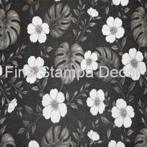 Tecido Cinza Estampa Floral