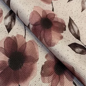 Tecido estampa floral vinho