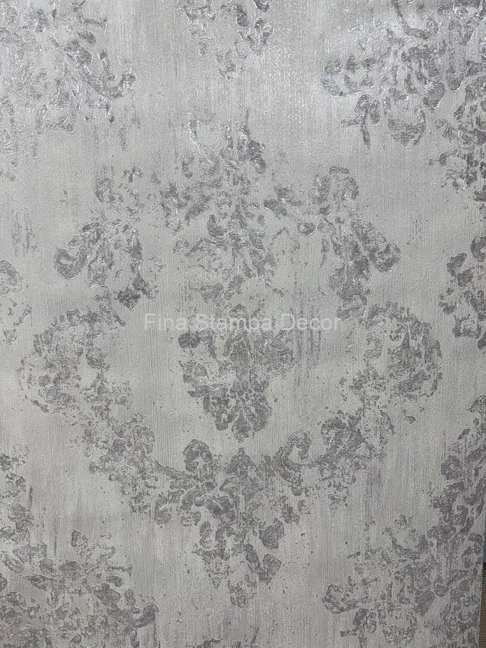 papel de parede adamascado cinza