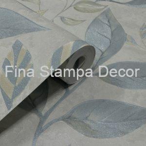 Papel de Parede Folhas Azuis