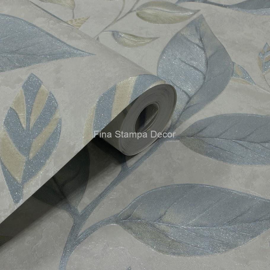 papel de parede folhas azuis