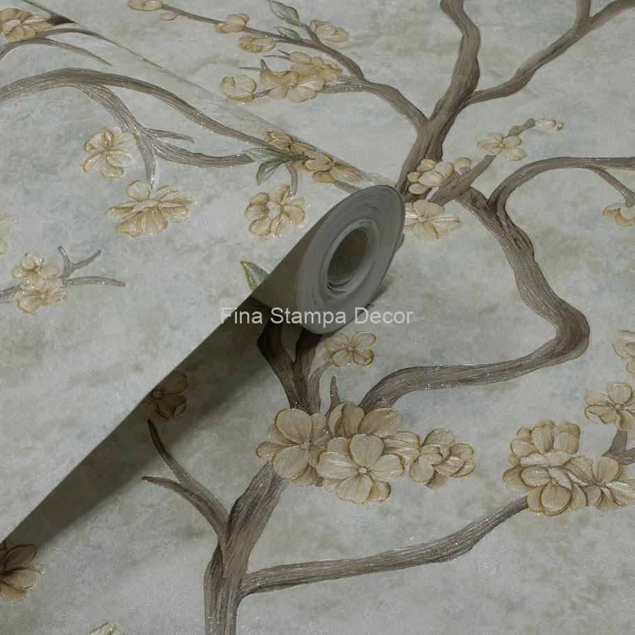 papel de parede flores e galhos