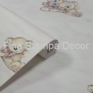 Papel de Parede Ursinho Rosa