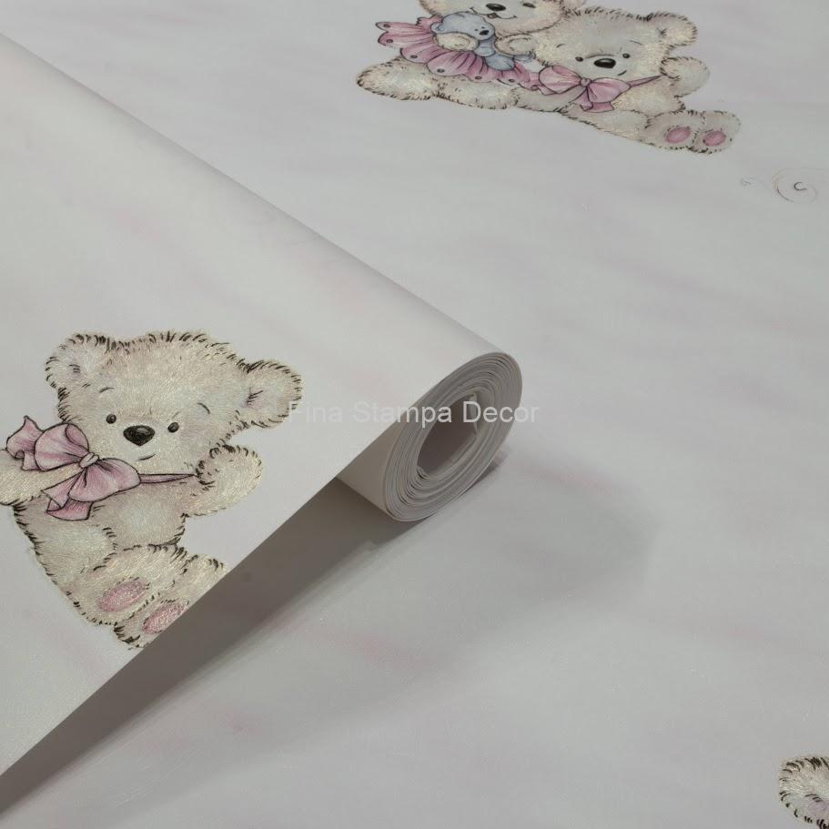 Papel de Parede Ursinho Rosa - Imagem 2