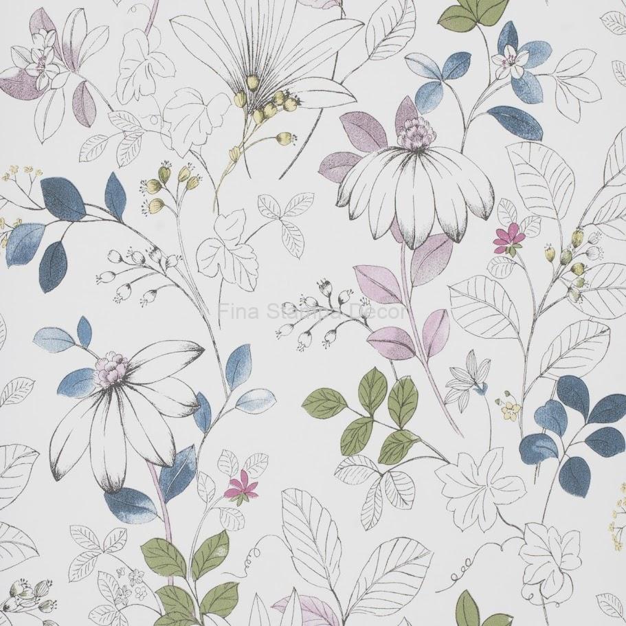 papel de parede floral estilizado