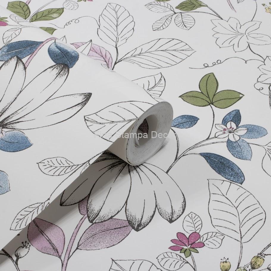 Papel de Parede Floral Estilizado - Imagem 2