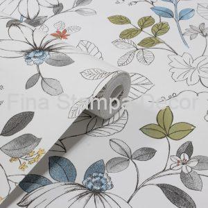 Papel de Parede Floral Azul