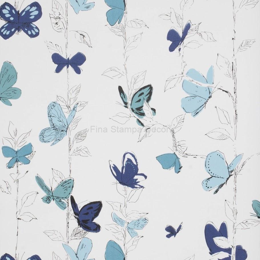 papel de parede borboletas azuis