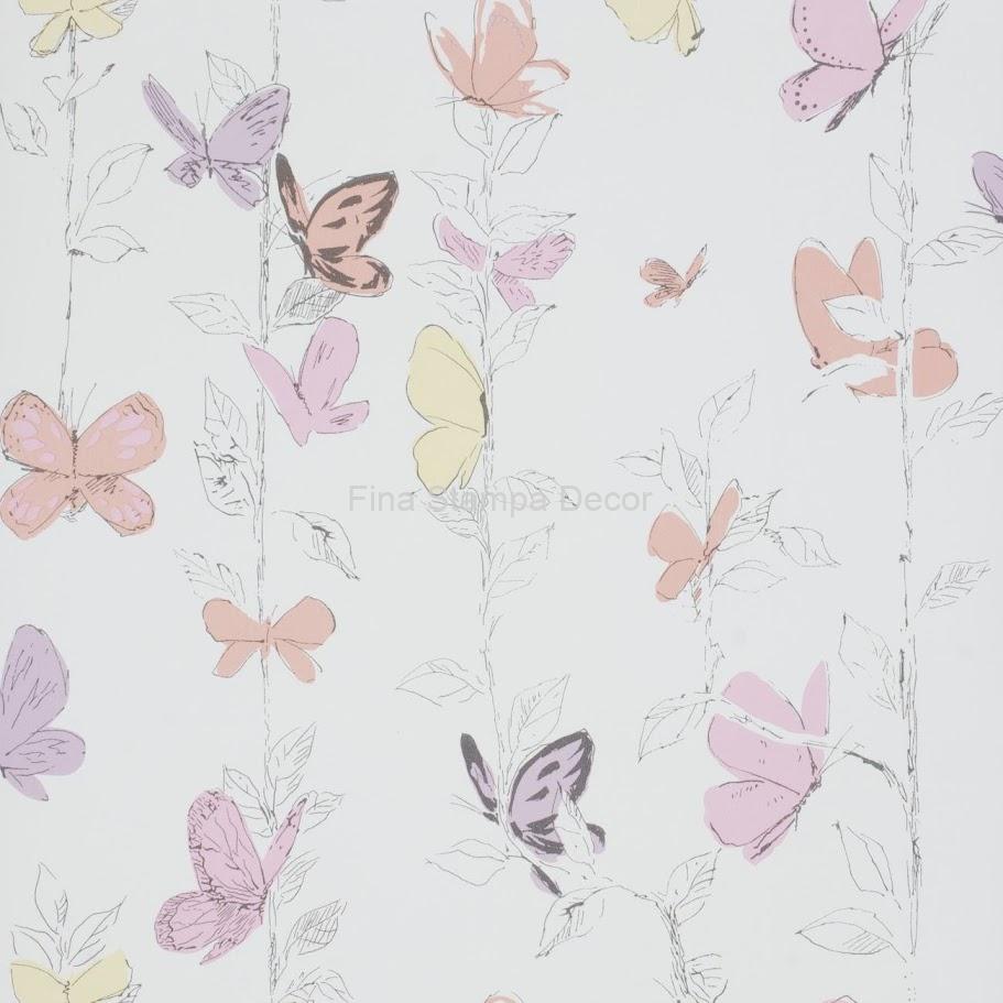papel de parede borboletas rosa