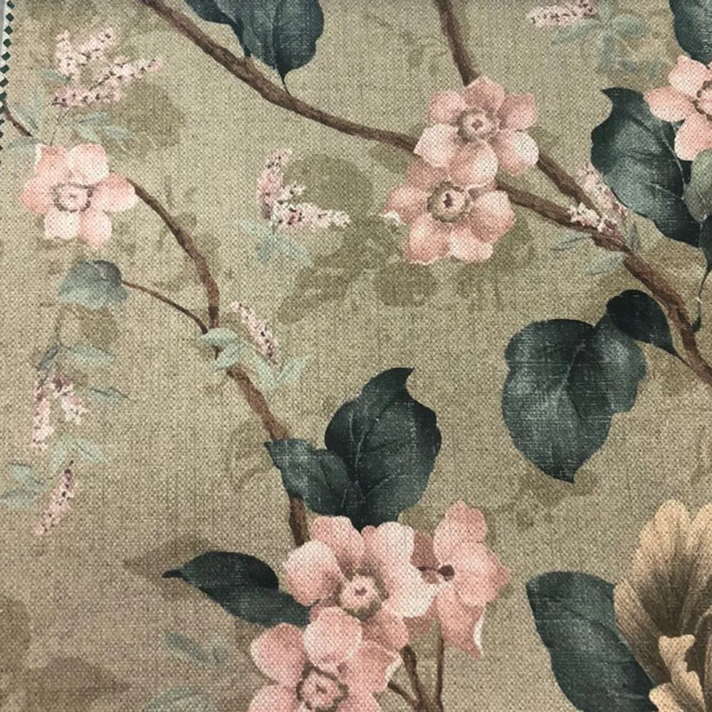 tecido impermeabilizado verde floral