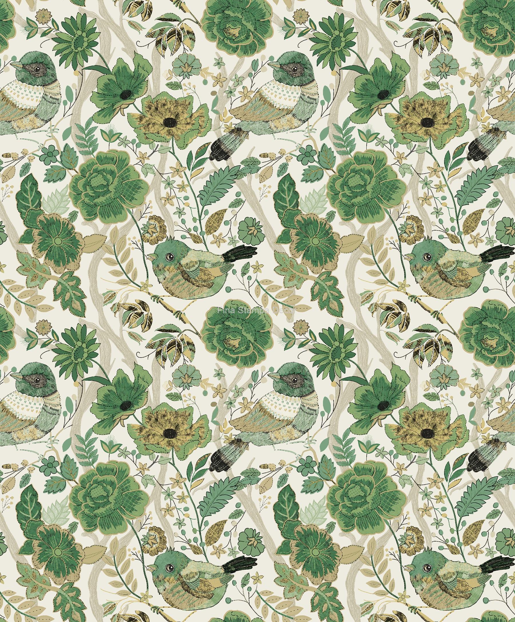 papel de parede pássaros verde