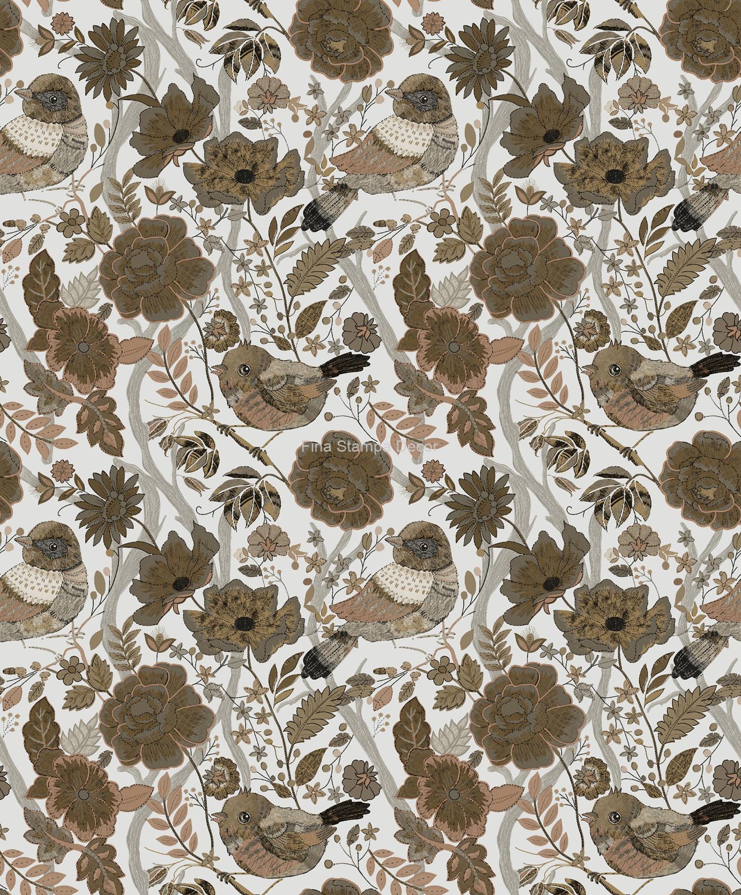 papel de parede pássaros marrom