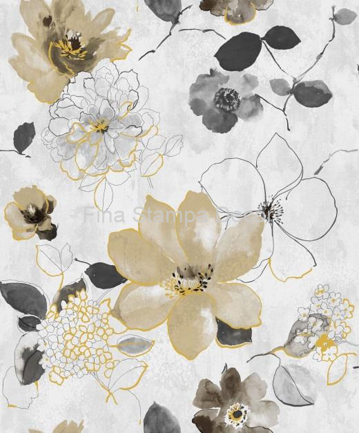 papel de parede branco floral