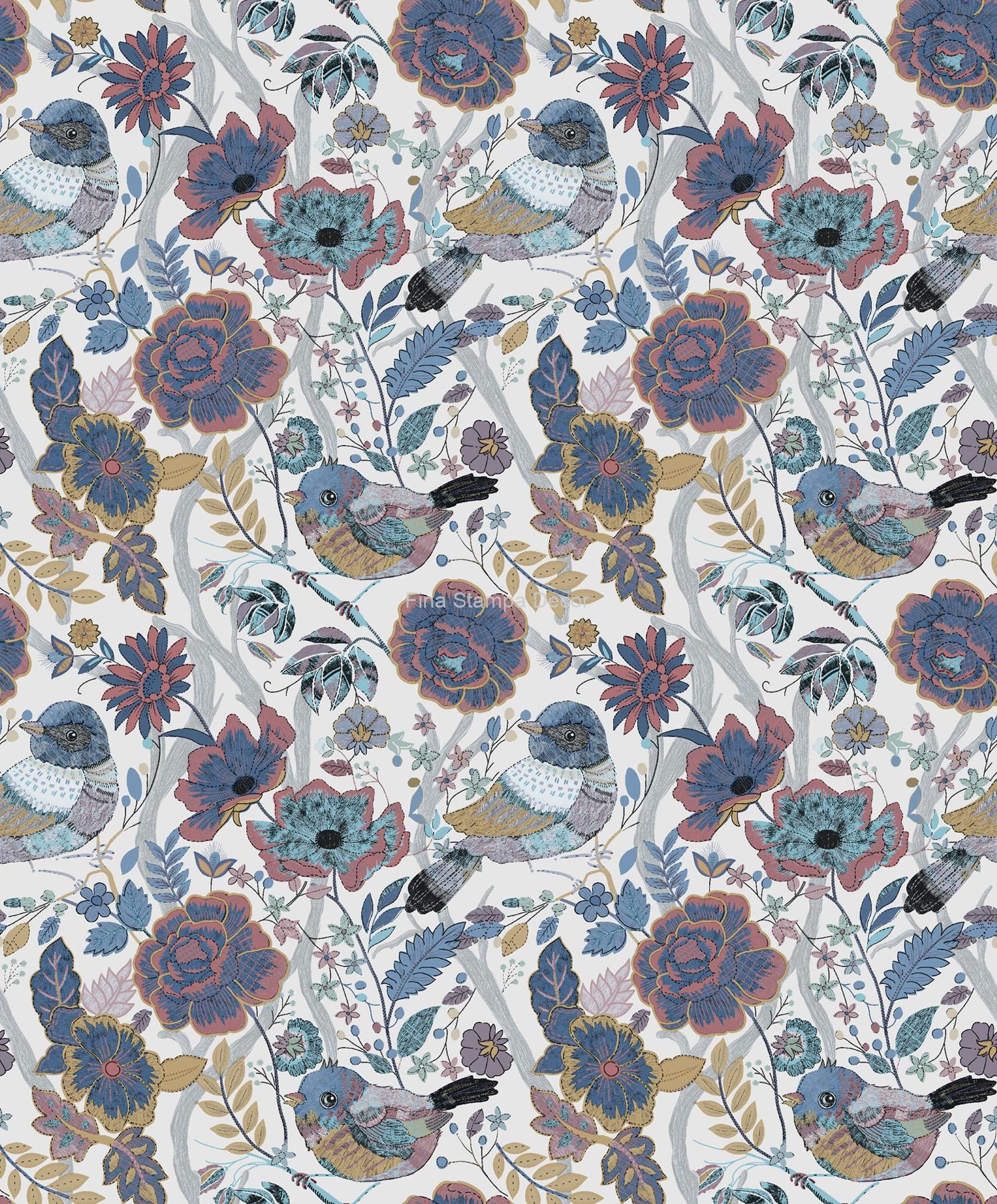 papel de parede pássaros azul