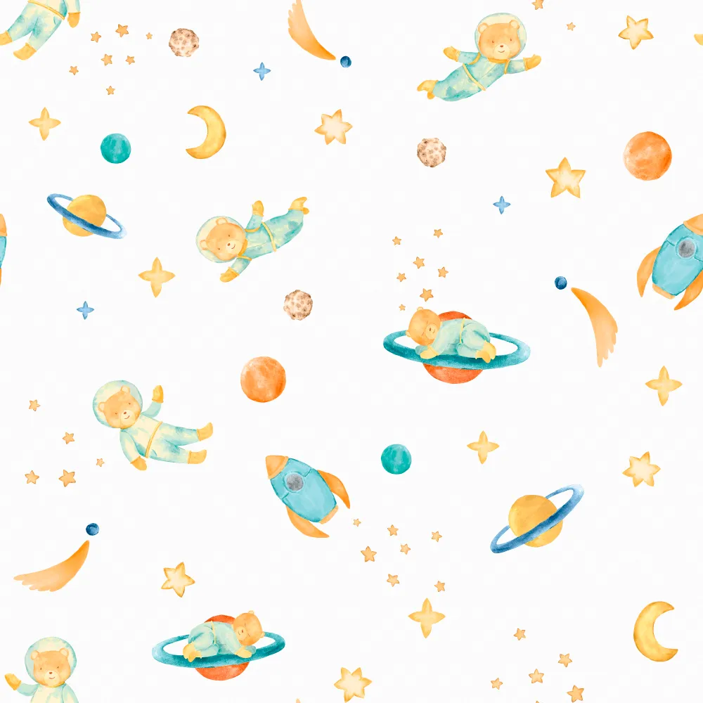 papel de parede ursinho astronauta